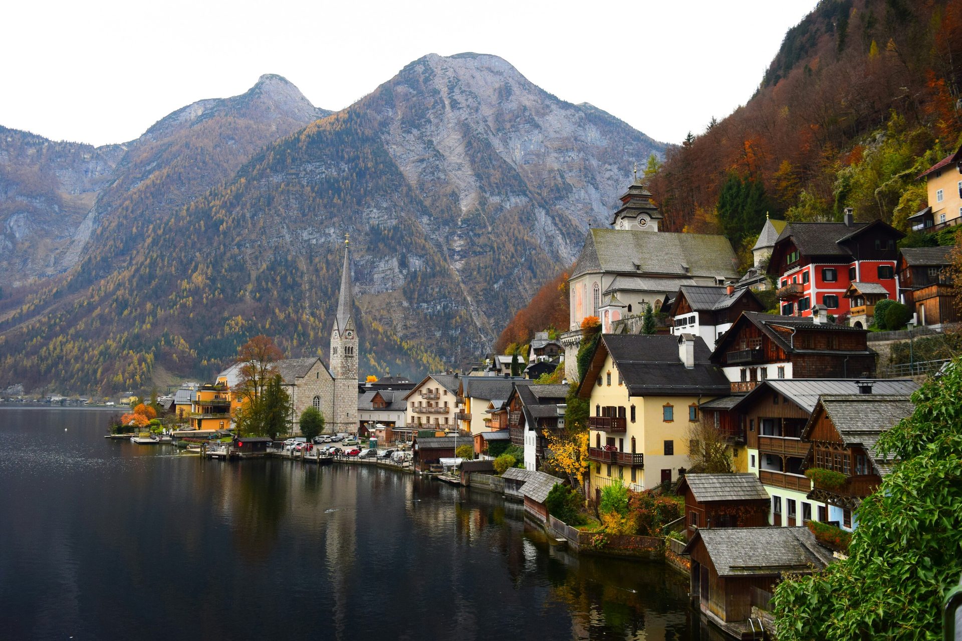 Natural landscape, Mountain, Sky, Water, Building, Nature, Highland, Tree, Watercourse, House