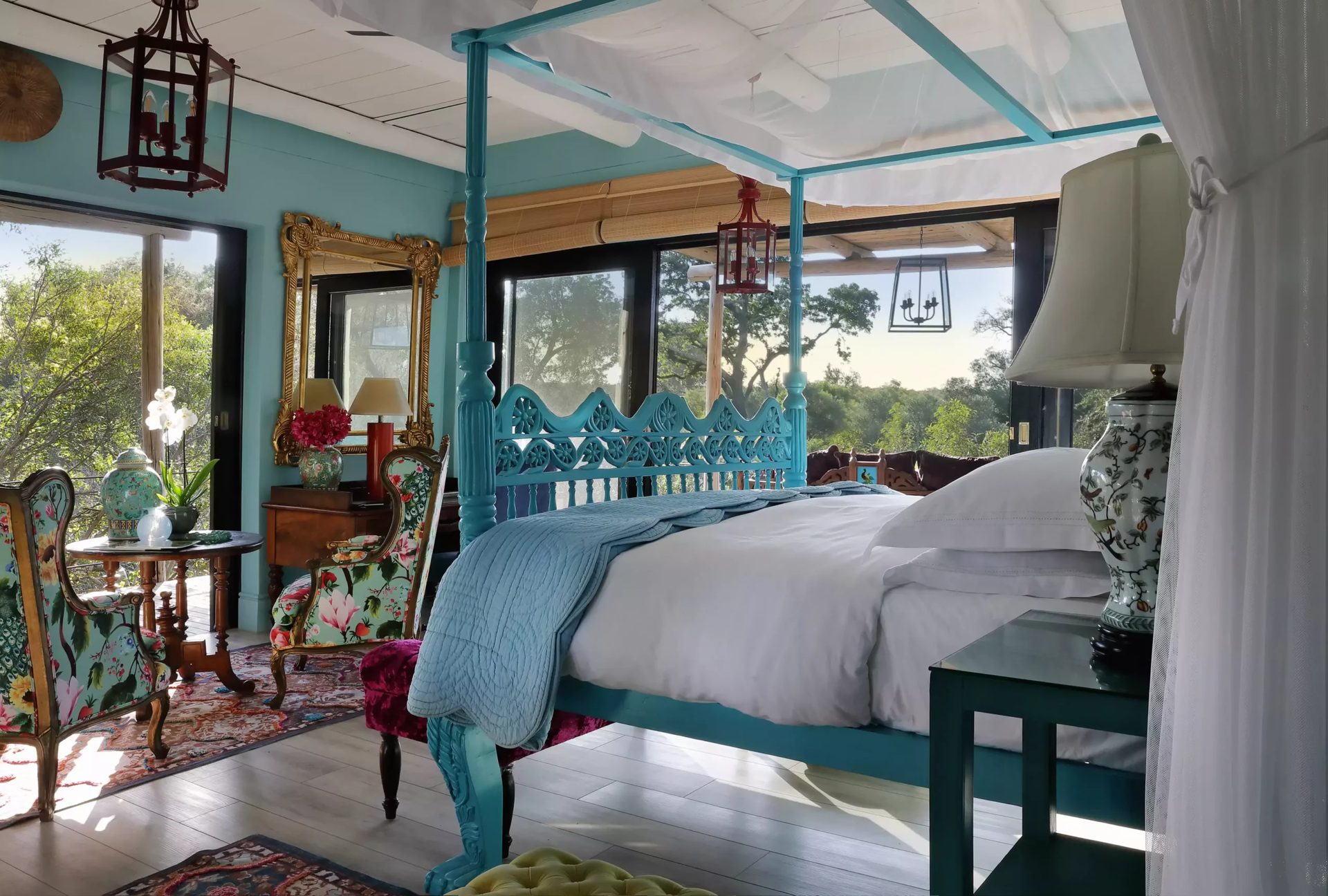 Interior design, Furniture, Property, Plant, Comfort, Azure, Shade, Table, Building, Floor
