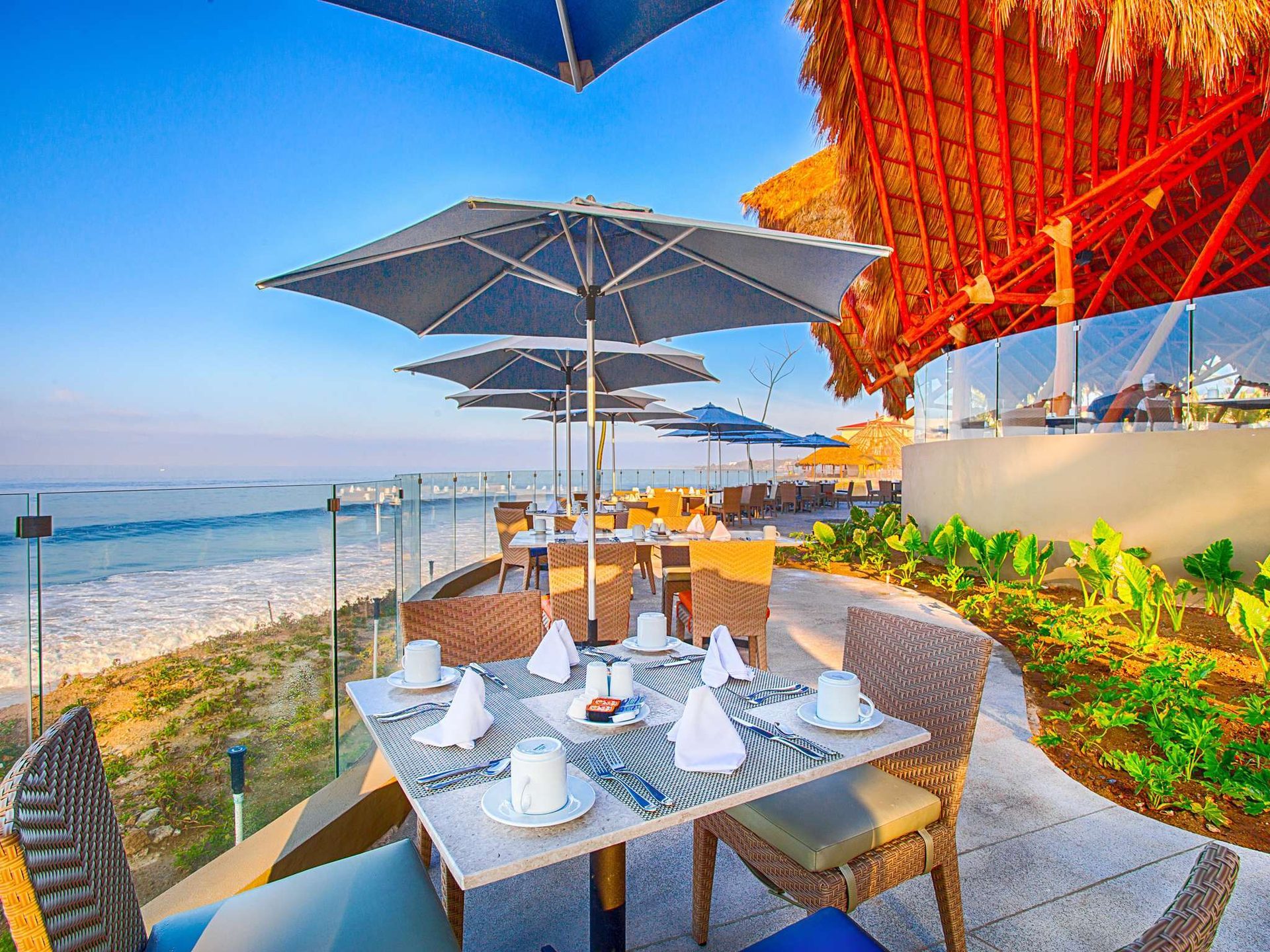 Outdoor furniture, Water, Sky, Table, Property, Blue, Chair, Azure, Shade