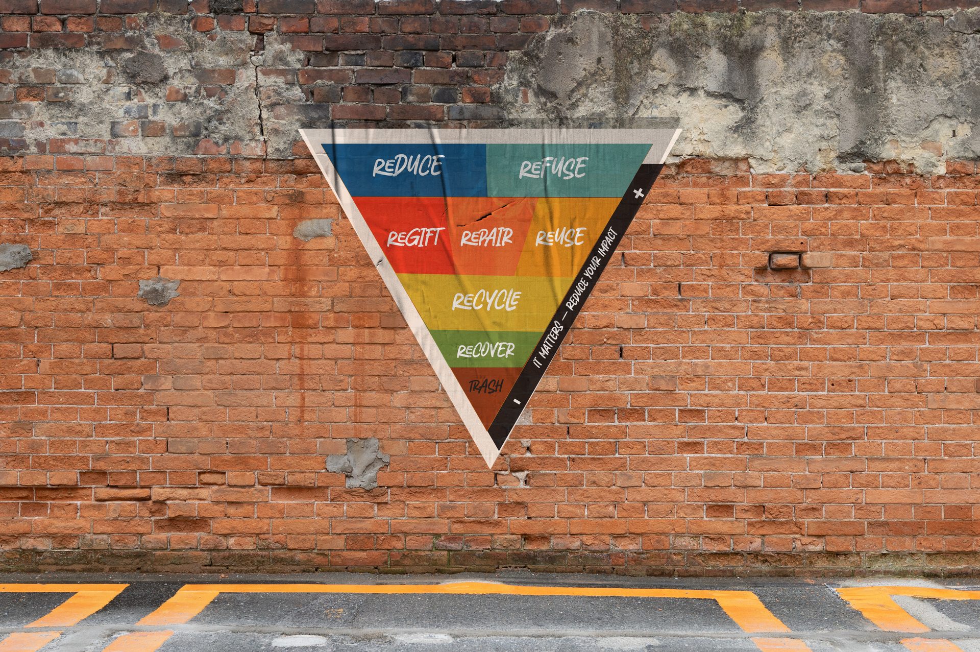 Road surface, Building material, Colorfulness, Rectangle, Brick, Orange, Triangle, Wood, Brickwork, Wall