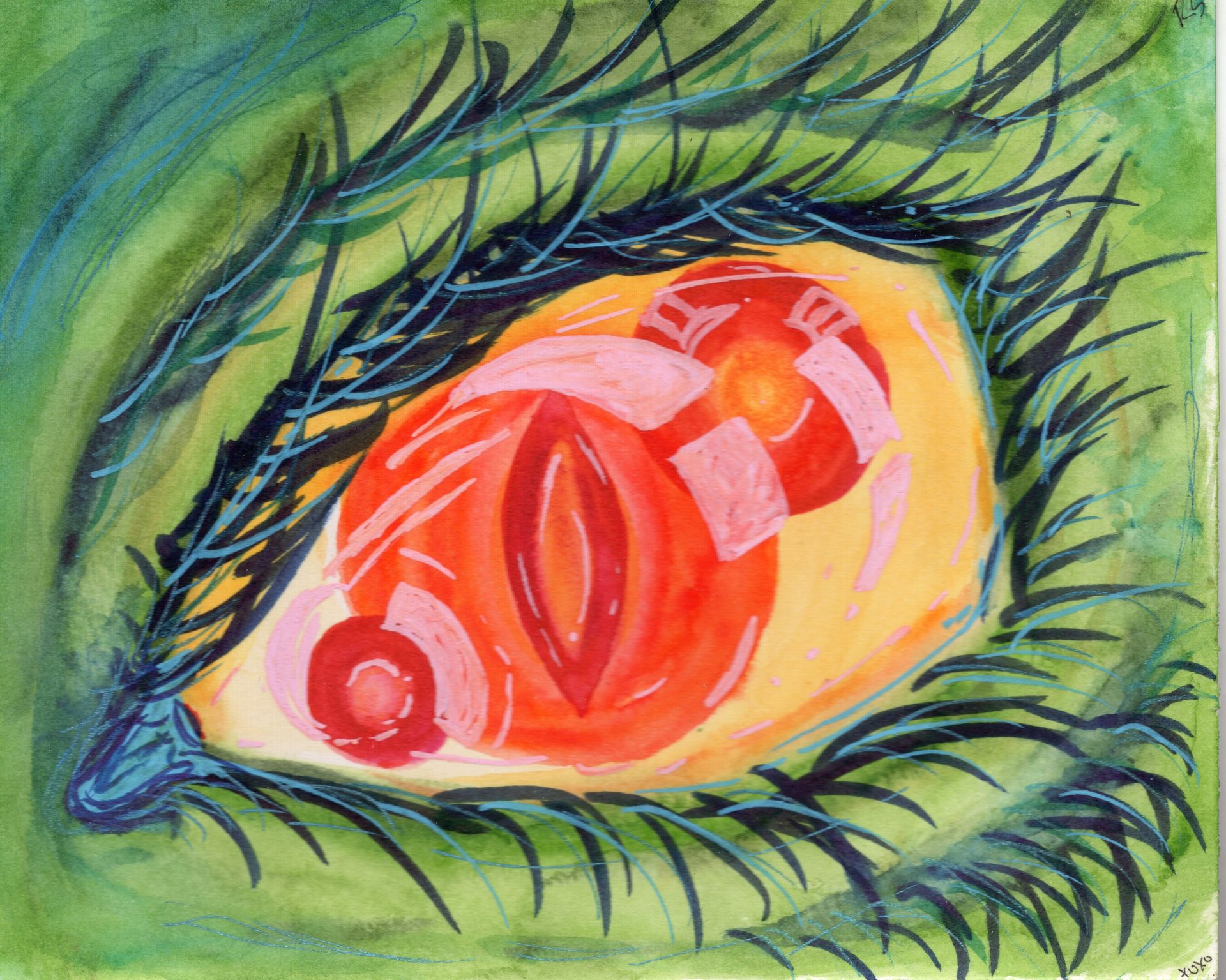 Art paint, Creative arts, Plant, Painting, Iris, Rectangle