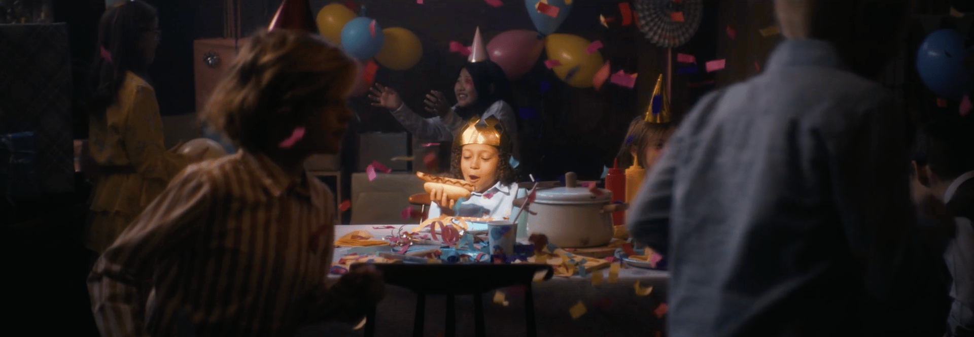 Food, Tableware, Table, Purple, Balloon, Candle, Interaction, Entertainment, Fun