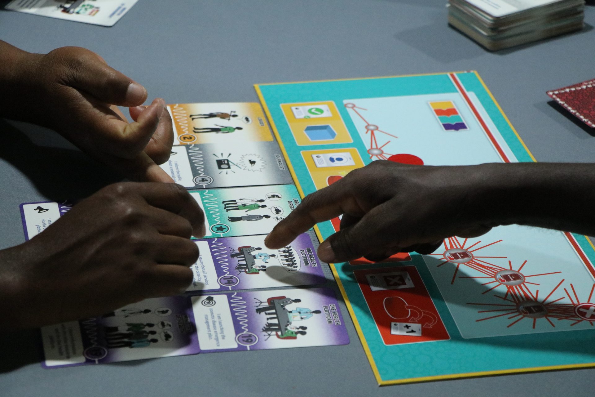 The EBO-SURSY Project board game "Alert" helps communities and health stakeholders better understand how pathogens can pass from wildlife to humans, and learn how to prevent outbreaks.