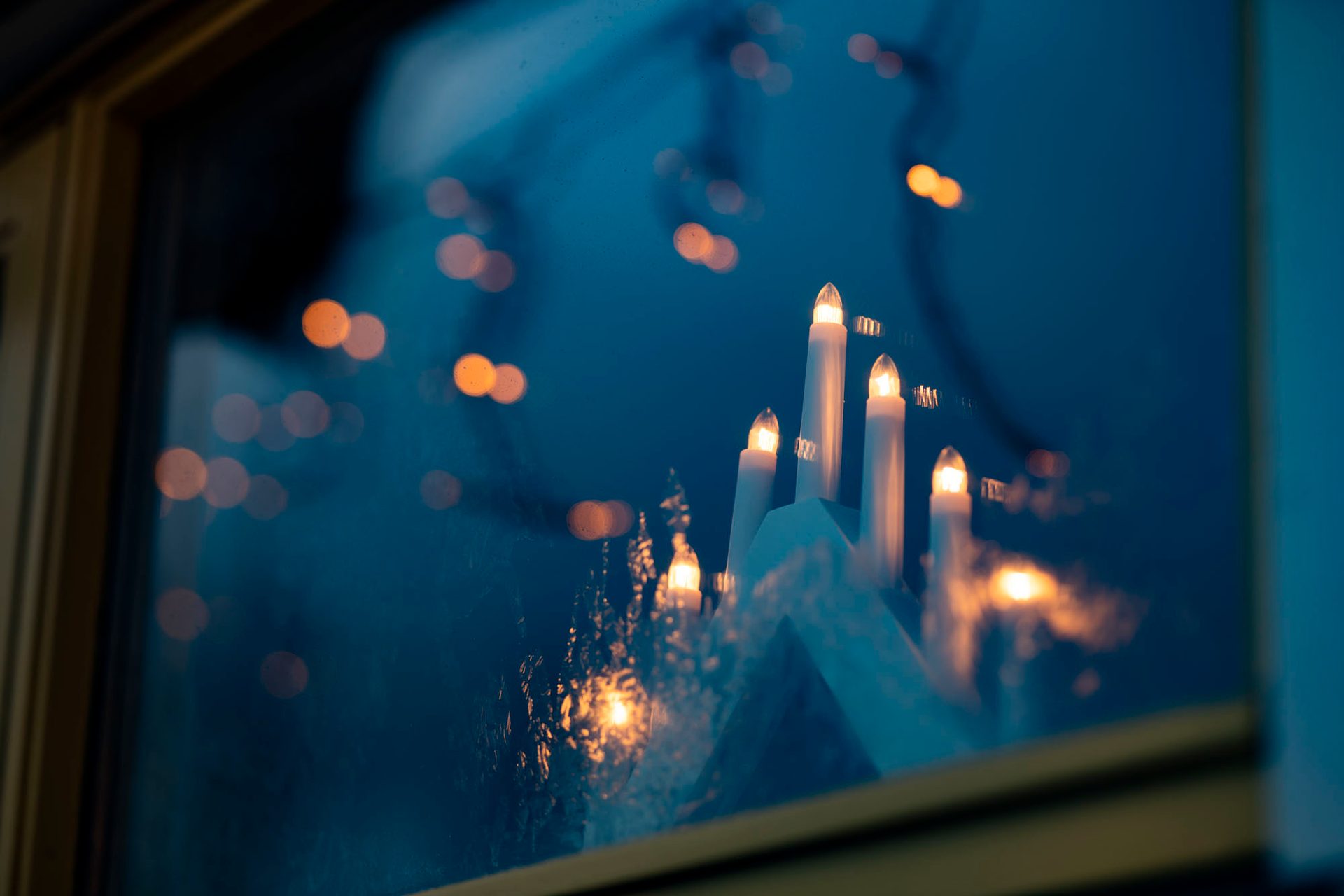 Candle, Blue, Window