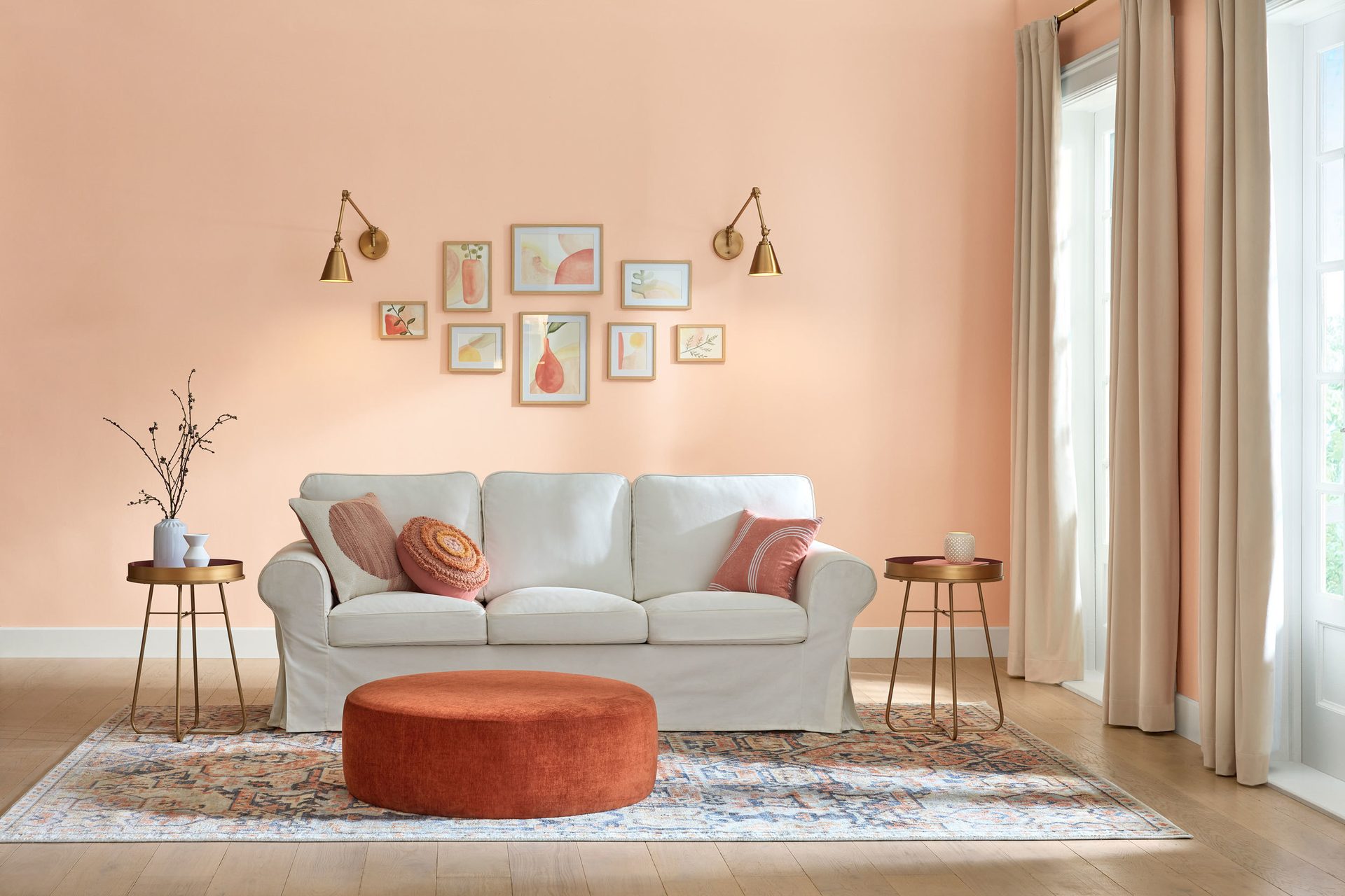 Interior design, Brown, Furniture, Property, Window, Couch, Wood, Comfort, Orange, Rectangle