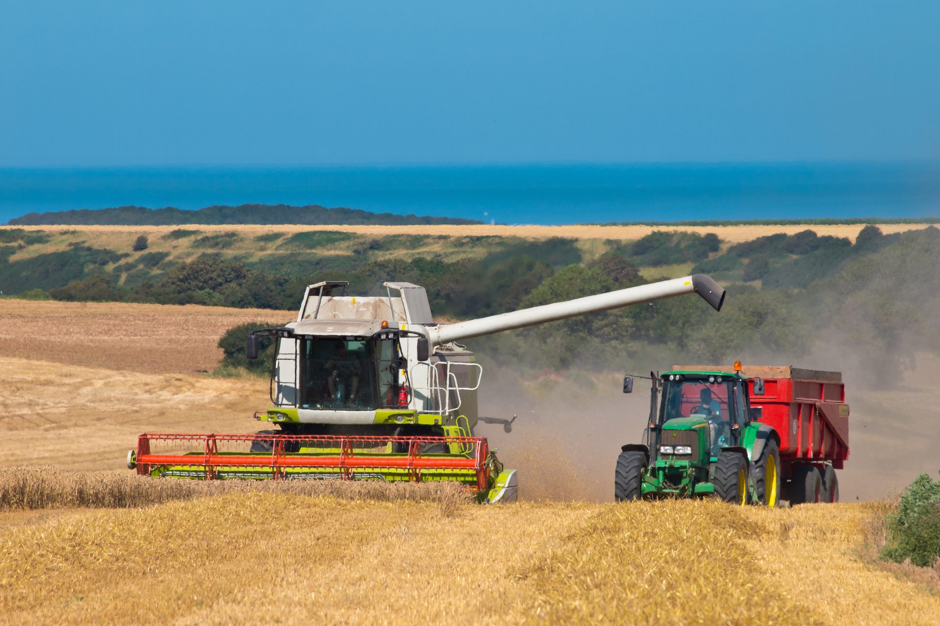 Agricultural machinery, Plant, Sky, Harvester, Vehicle, Tire, Grass, Agriculture, Wheel, Grassland
