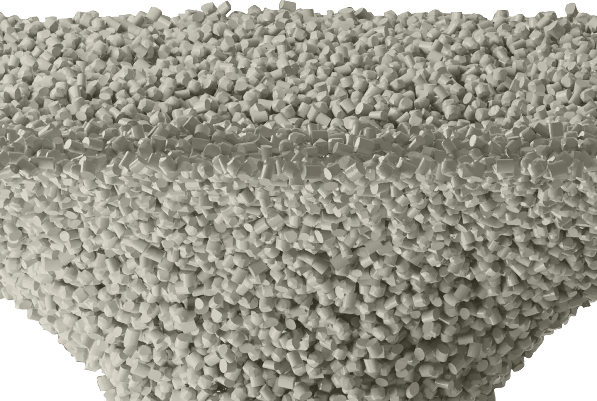 Close up of polymer carpet pellets