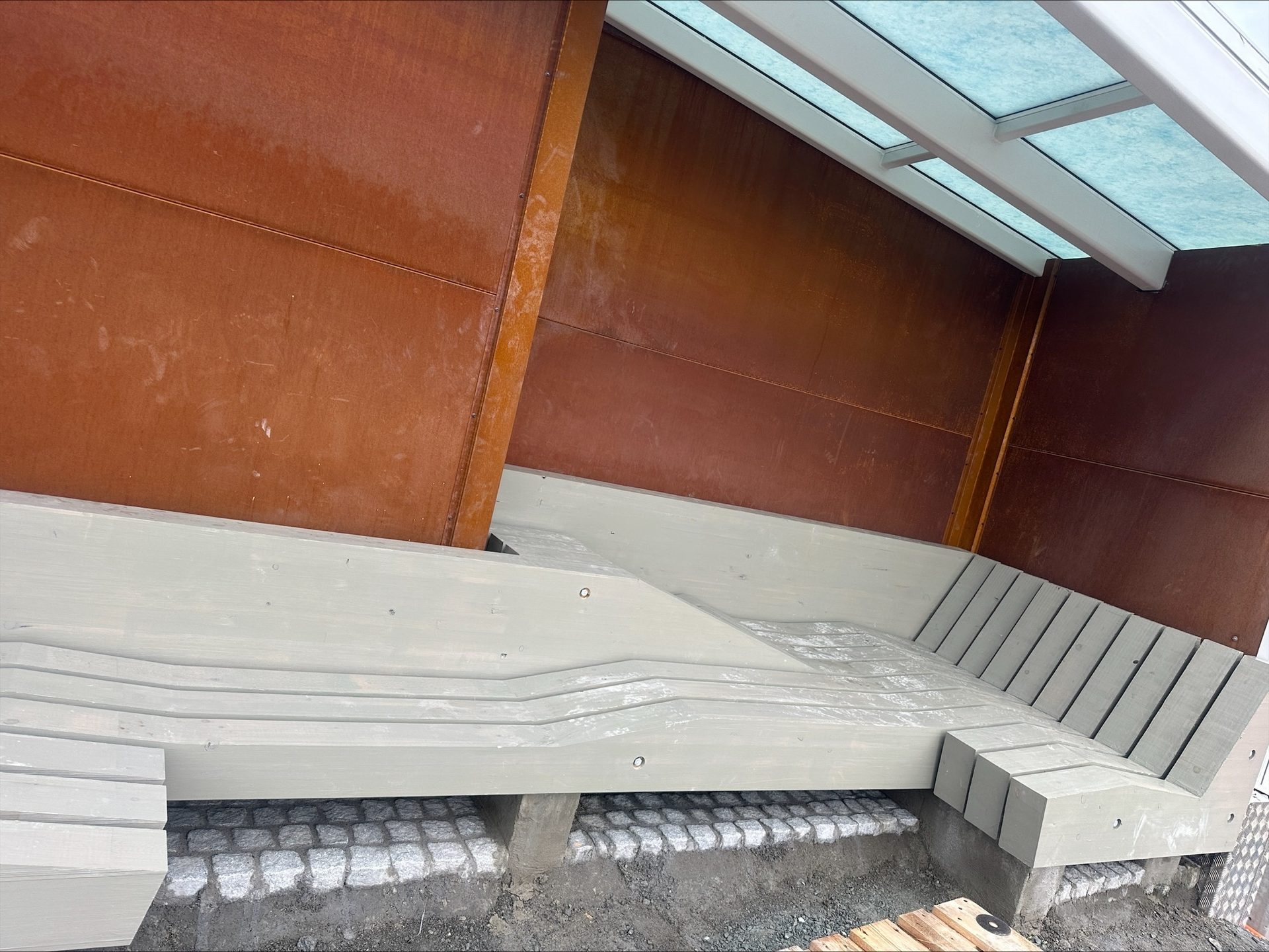 Composite material, Wood, Stairs, Grey