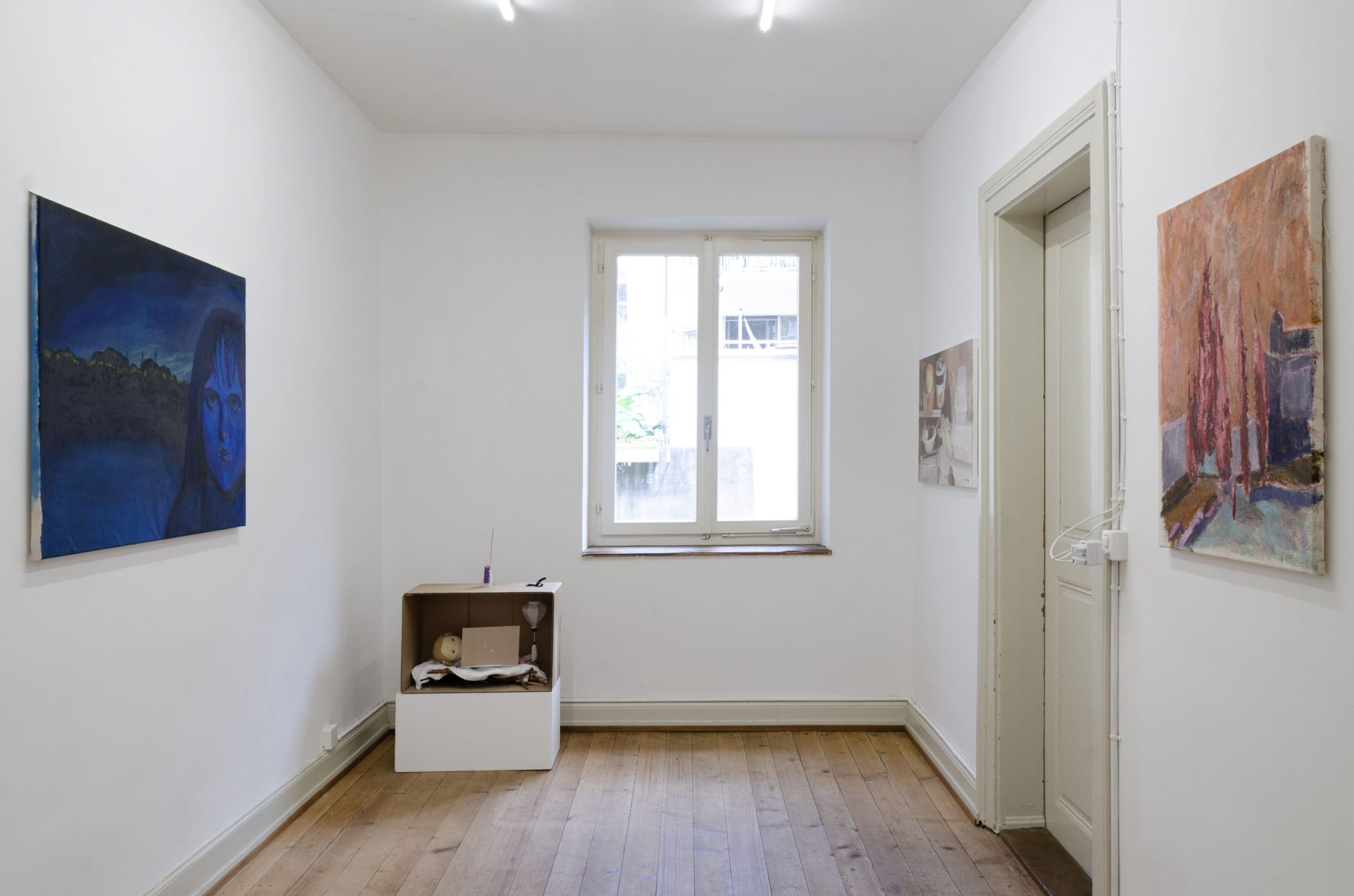 Picture frame, Interior design, Property, Window, Blue, Wood, Fixture, Paint, Building, Floor