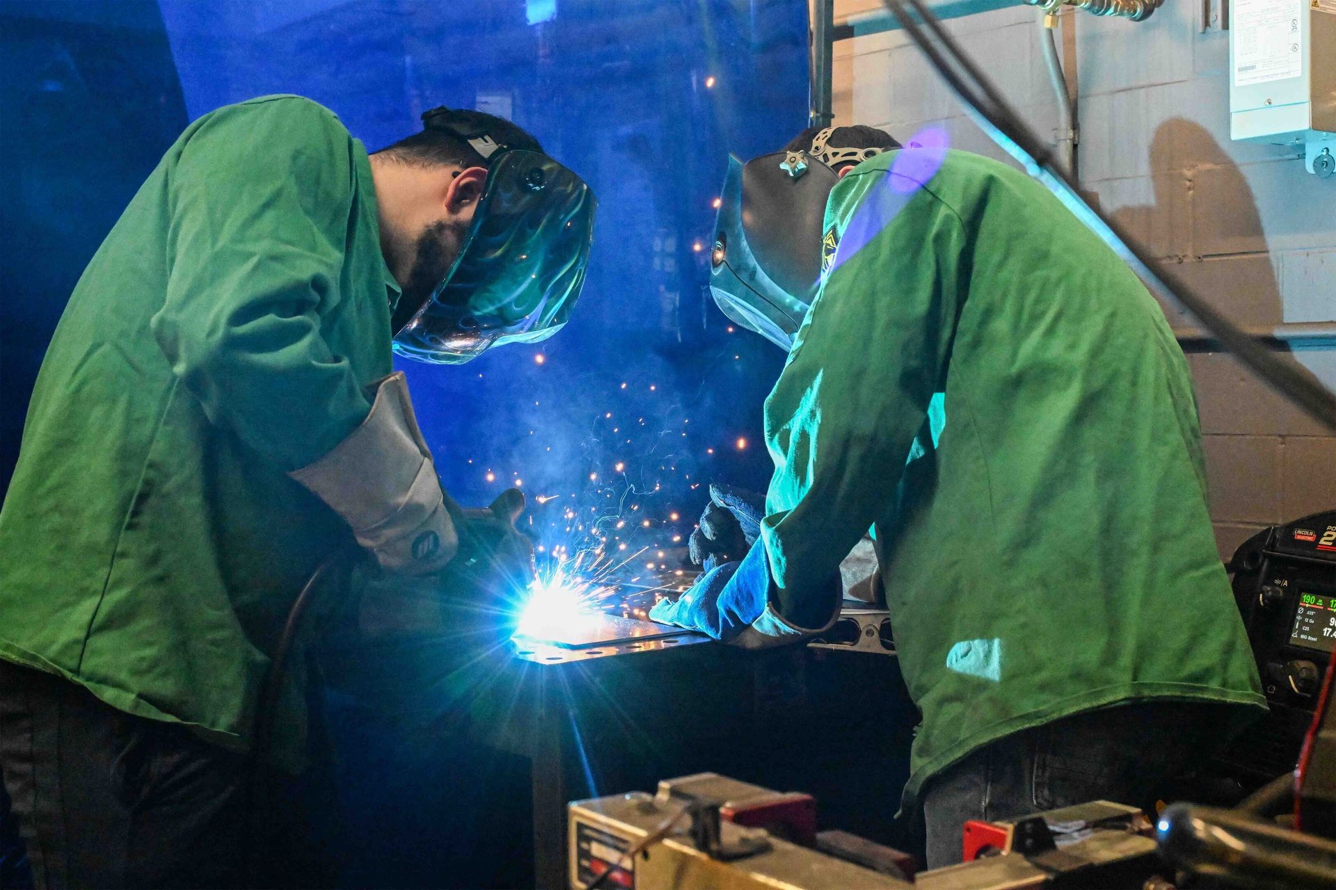 Personal protective equipment, Blue-collar worker, Welding helmet, Workwear, Welder, Metalworking, Industry, Job, Machine