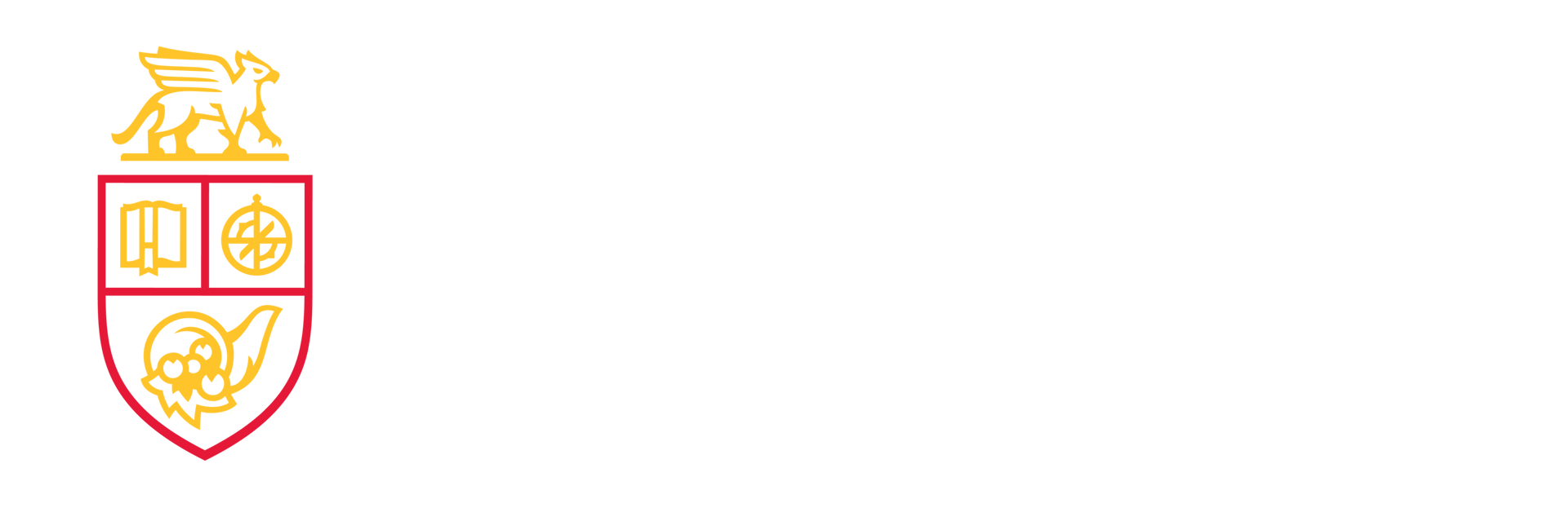 University of Guelph logo: golden griffin, red and gold crest, white text on a green background.