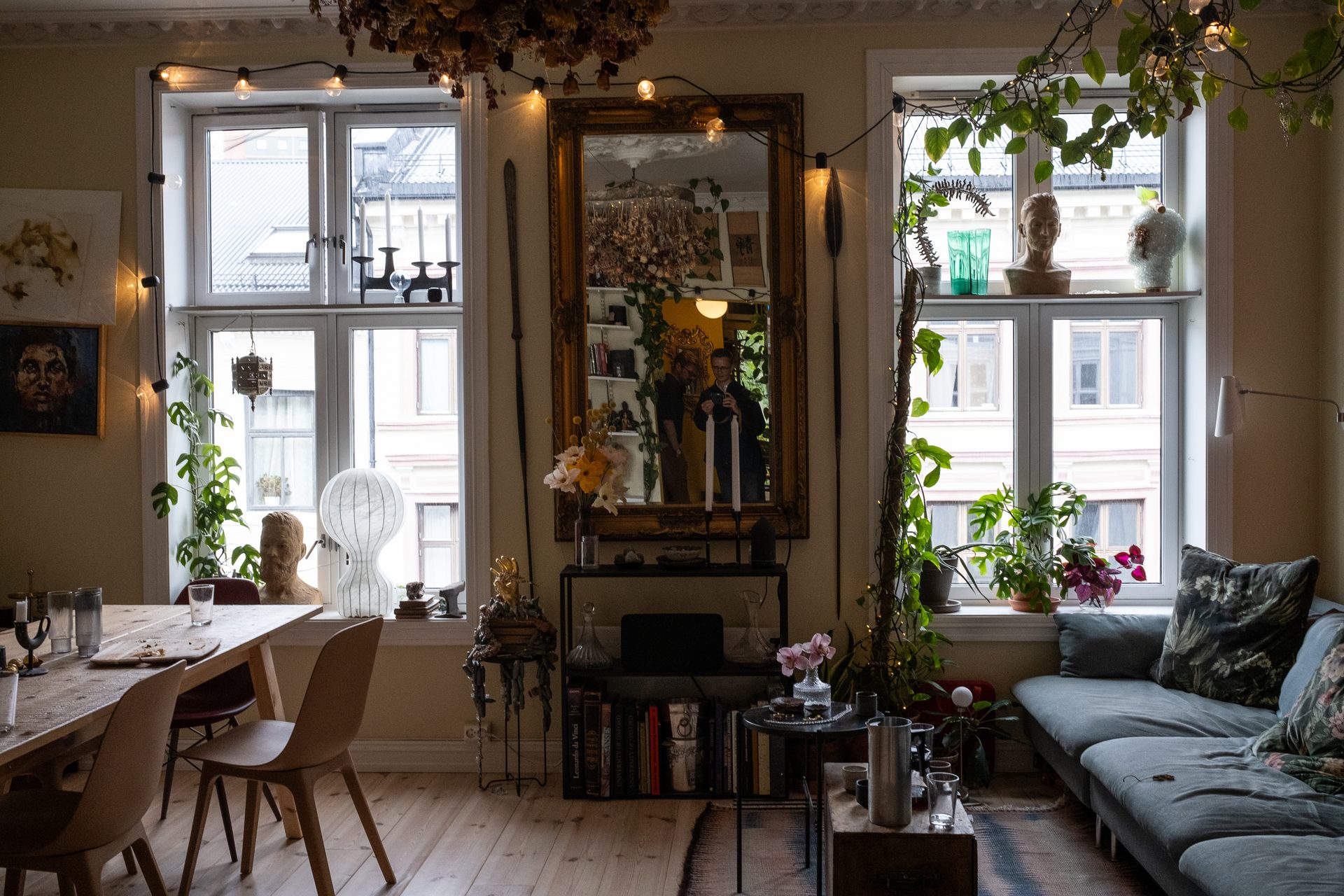 Picture frame, Table, Plant, Furniture, Property, Window, Building, Couch, Chair, Houseplant