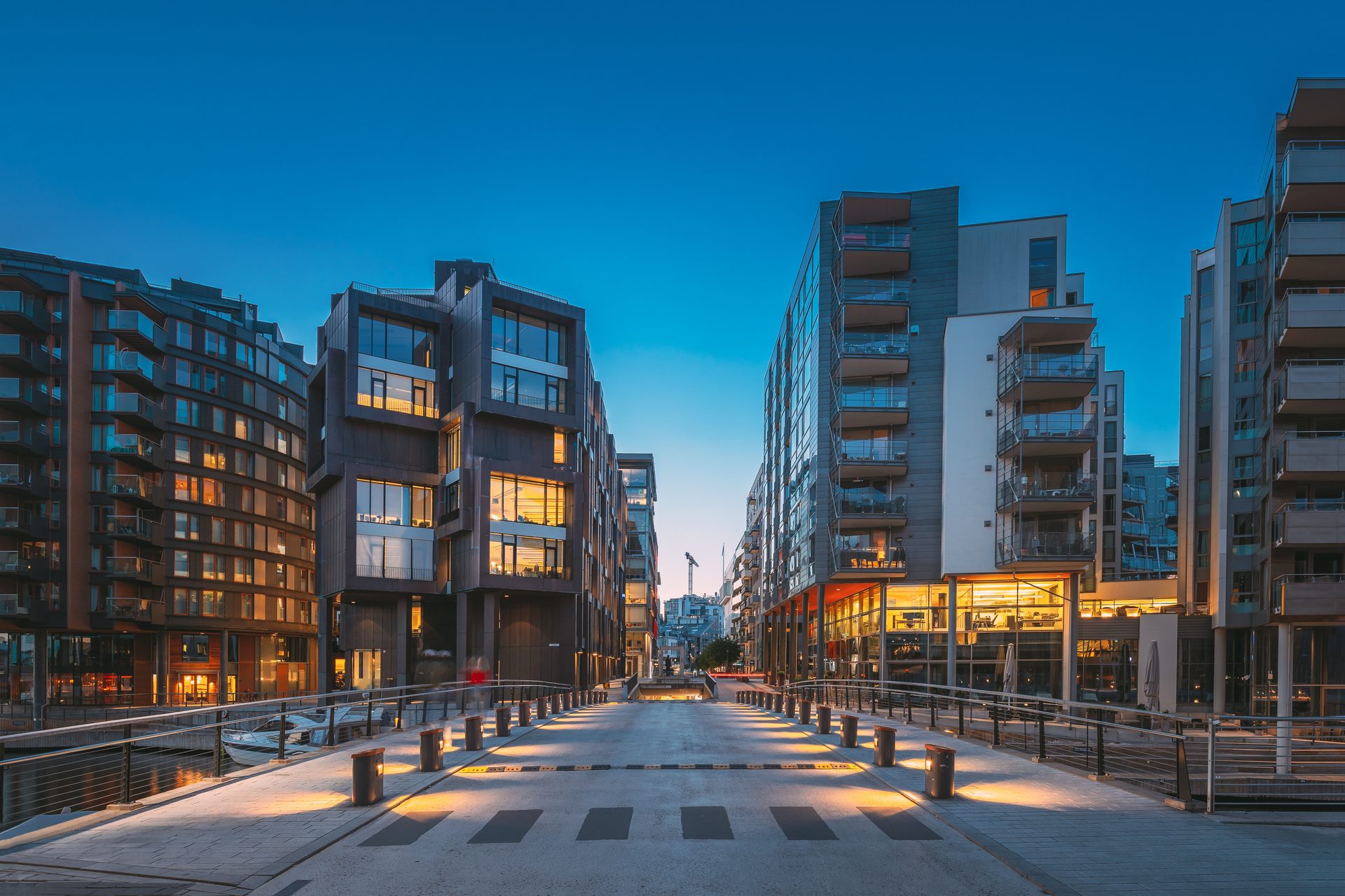 Urban design, Tower block, Road surface, Building, Sky, Window, Condominium, Dusk, Neighbourhood