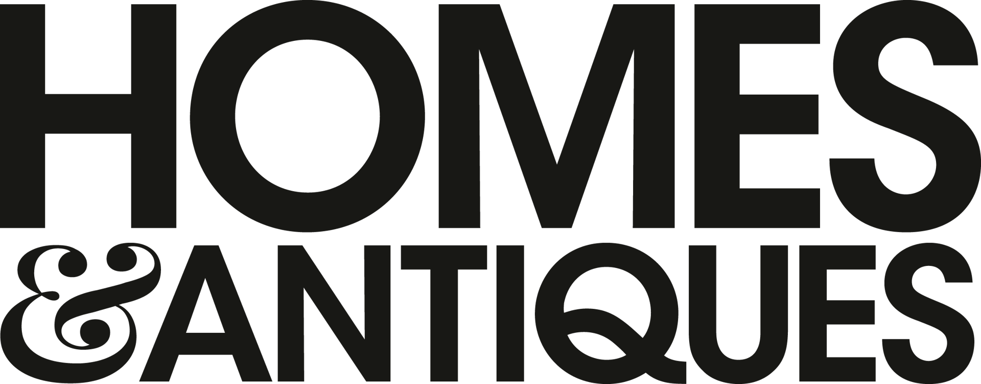 Black "HOMES & ANTIQUES" logo on a dark green background.