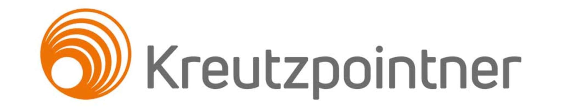 Kreutzpointner logo: orange swirling circles beside gray text.