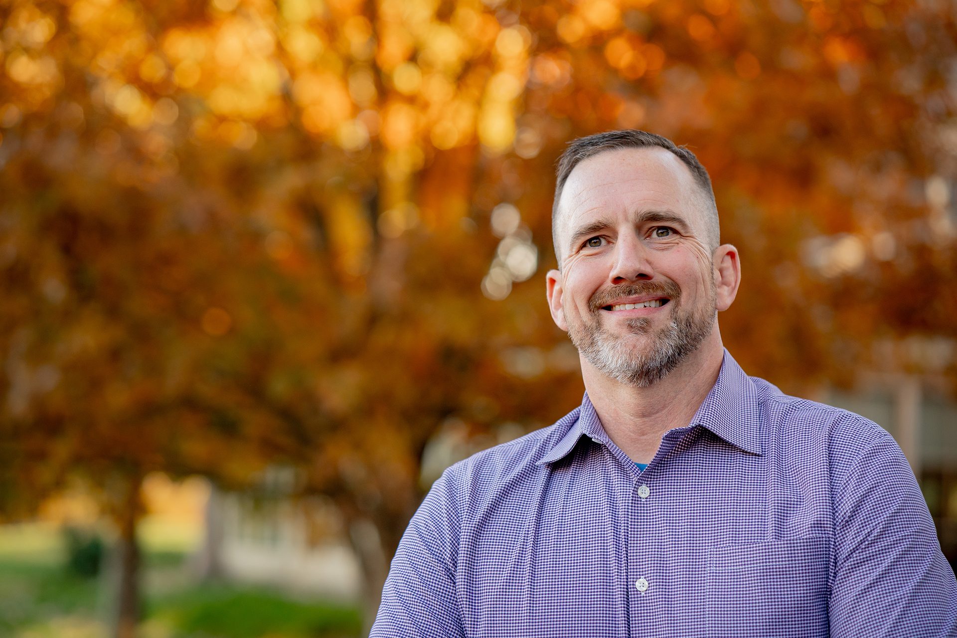 People in nature, Dress shirt, Flash photography, Smile, Plant, Beard, Happy, Grass, Tree