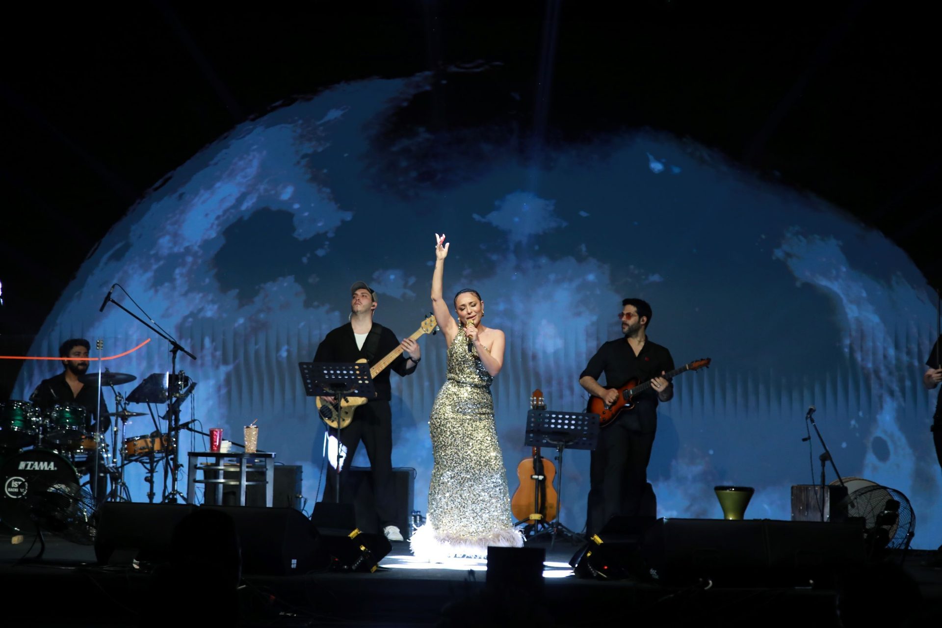 Public address system, Musical instrument, Band plays, World, Musician, Drum, Membranophone, Entertainment, Guitarist