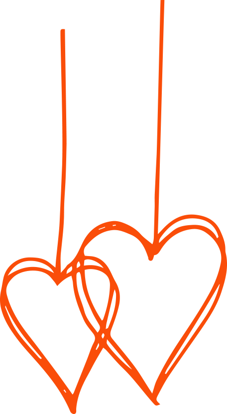 Graphic of heart on string