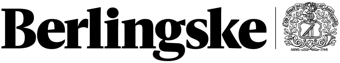 The official logo for Berlingske, a Danish national newspaper, featuring its name and a traditional crest.