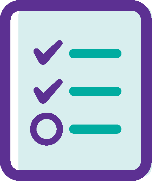 Checklist icon showing two checked items and one unchecked item.