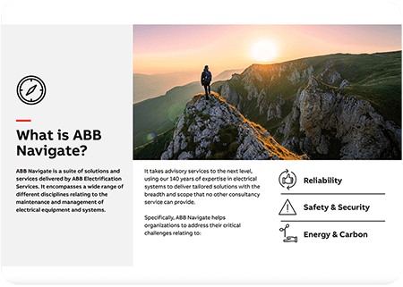 ABB, Navigate, ebook, Reliability, Safety and security, Energy and Carbon, Advisory, Net zero objectives 