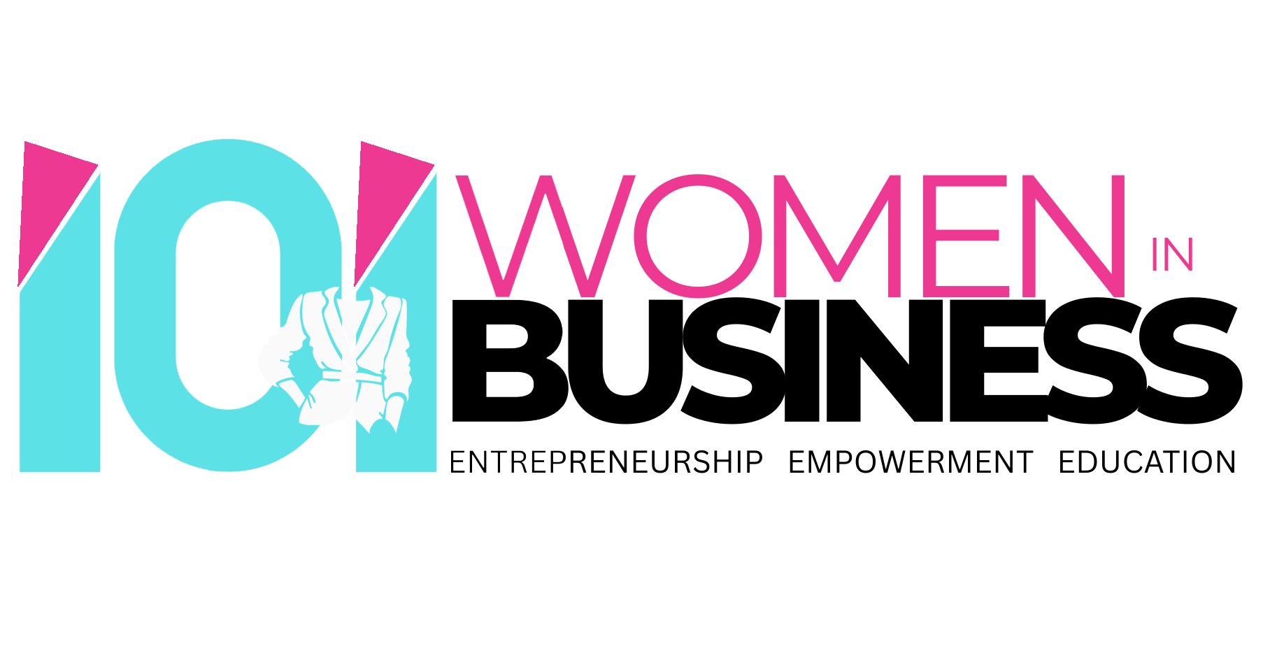 101 Women in Business logo featuring a blazer, with text "Entrepreneurship Empowerment Education" below.