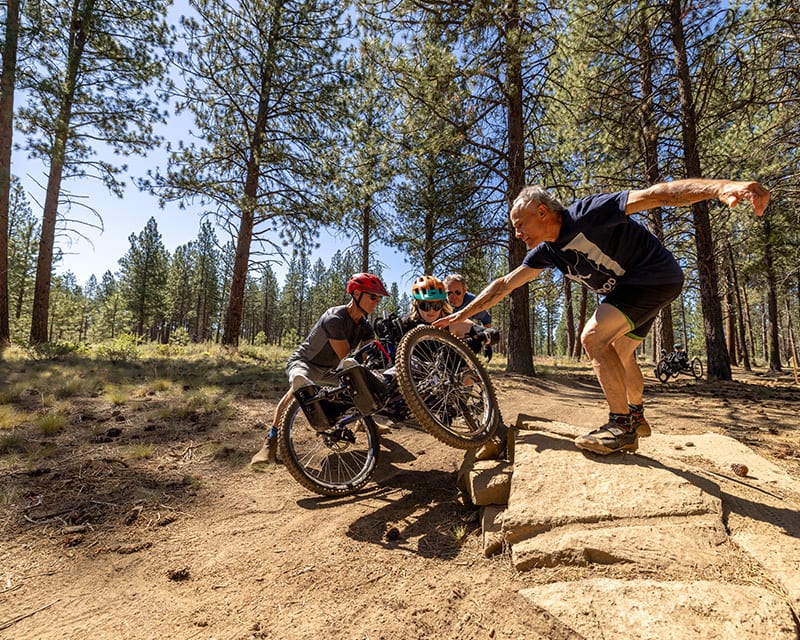 Learning to use an adaptive mountain bike