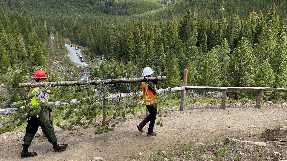 Repairing trails at Tumalo Falls