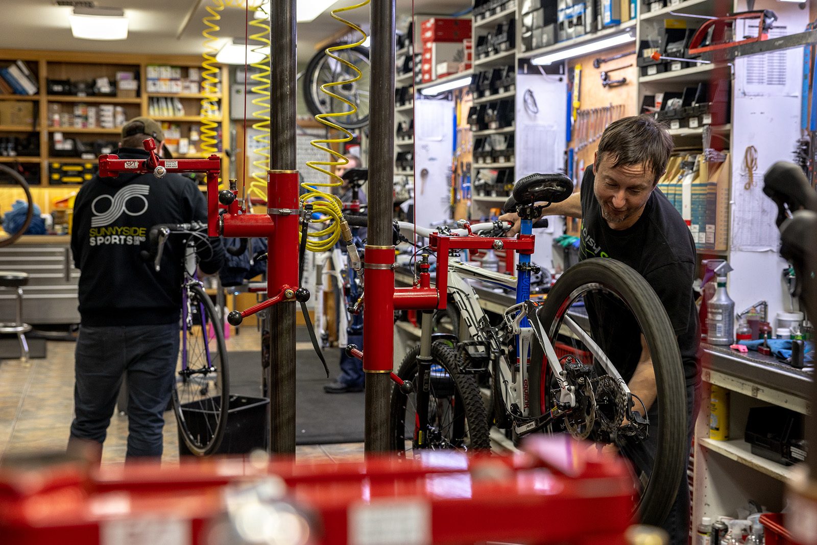 Bike shop mechanics in Bend