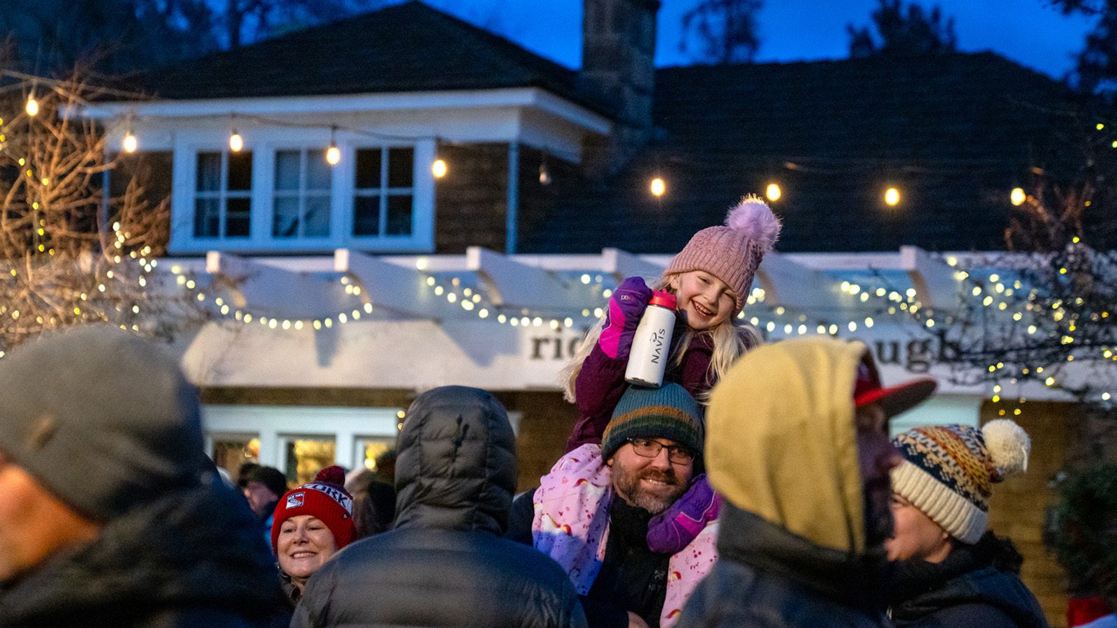 Holiday lights in downtown Bend