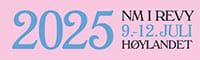 Text: 2025 NM I REVYY 9.-12. JULI HØYLANDET
