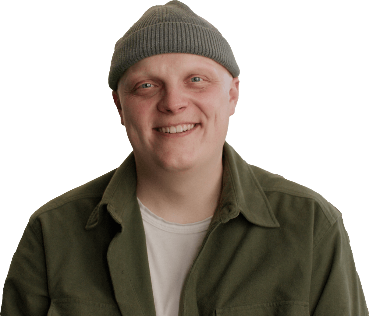Clothing, Smile, Outerwear, Cap, Sleeve, Gesture, Collar