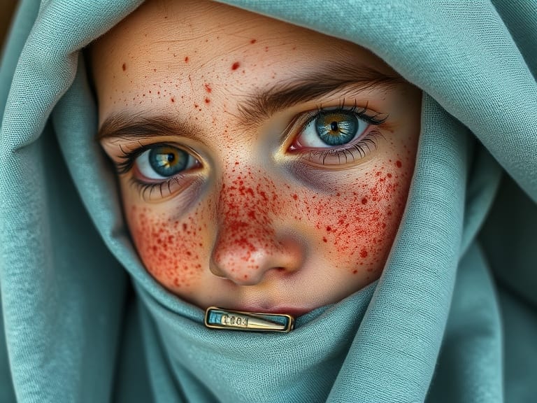 Facial expression, Lips, Headgear, Eyelash, Close-up