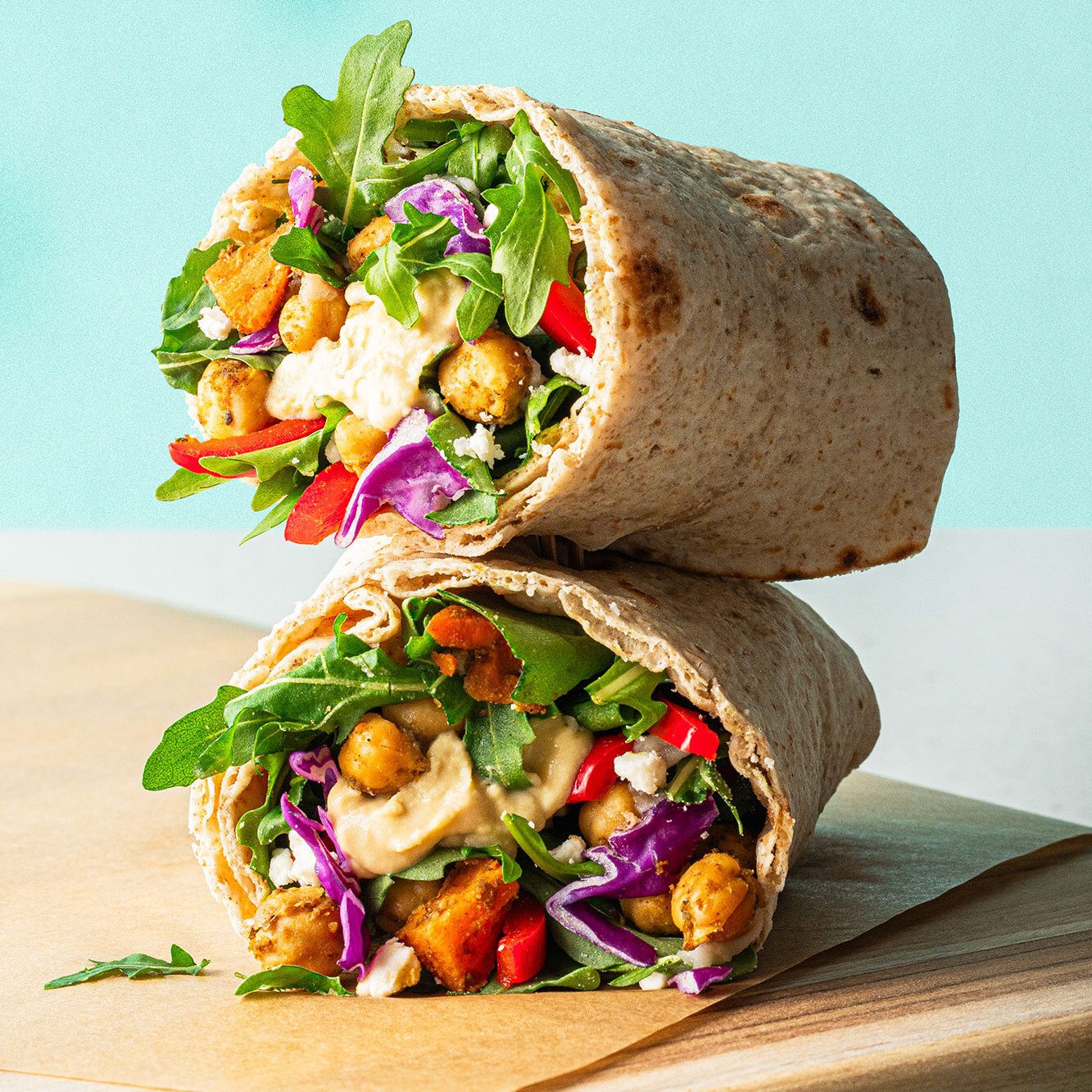 Mediterranean Veggie And Hummus Wrap Cover