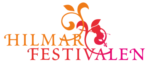 HILMAR FESTIVALEN logo with orange and red floral/swirl graphics.
