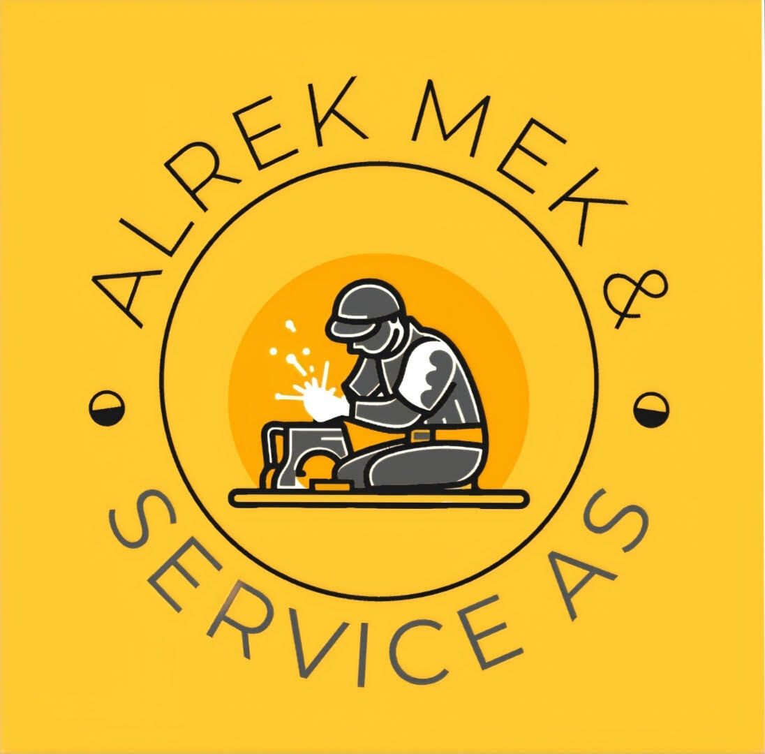 Alrek Mek & Service AS logo featuring a welder graphic.