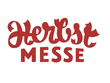 Red "Herbst MESSE" text logo in a script and block font on a white background.