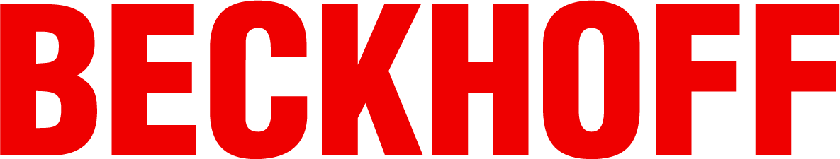 The word BECKHOFF in bold red capital letters on a dark green background.