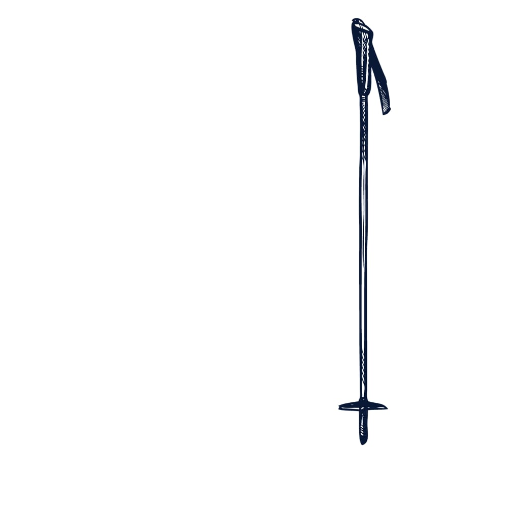 Sketch of a single ski pole.