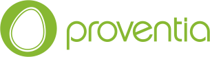 Green Proventia logo with an abstract circle.