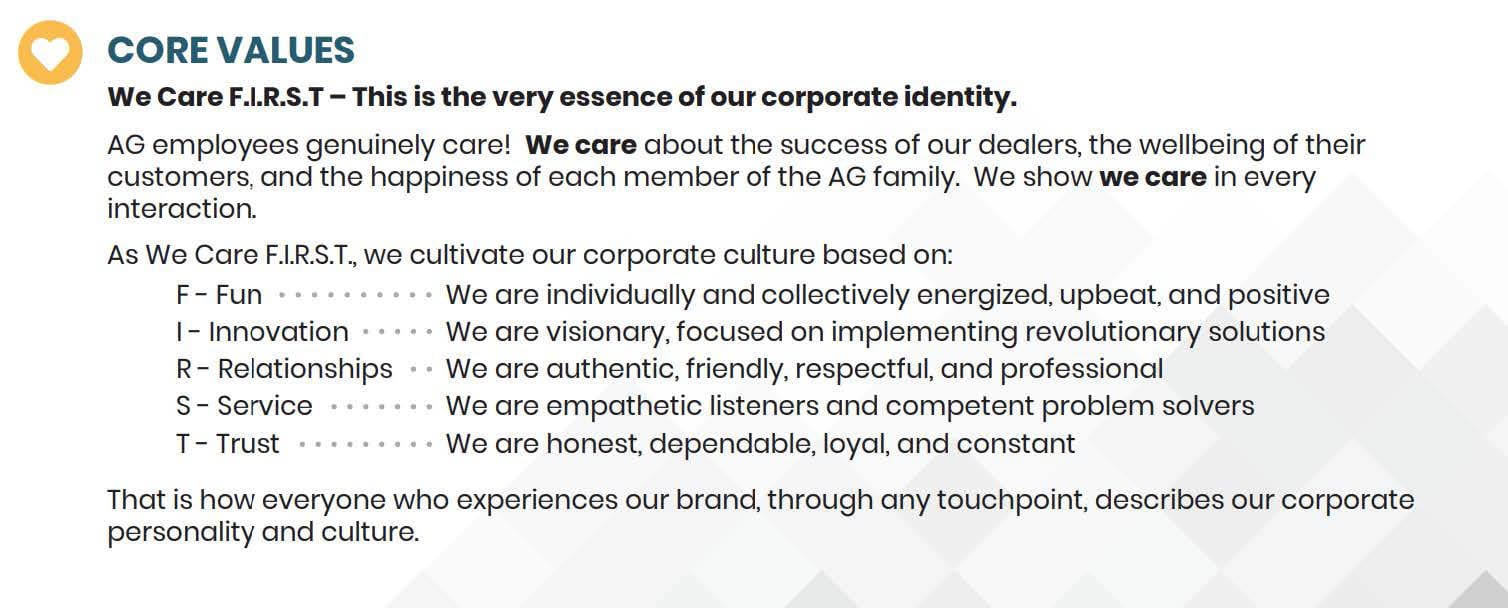 Avant Guard Core Values