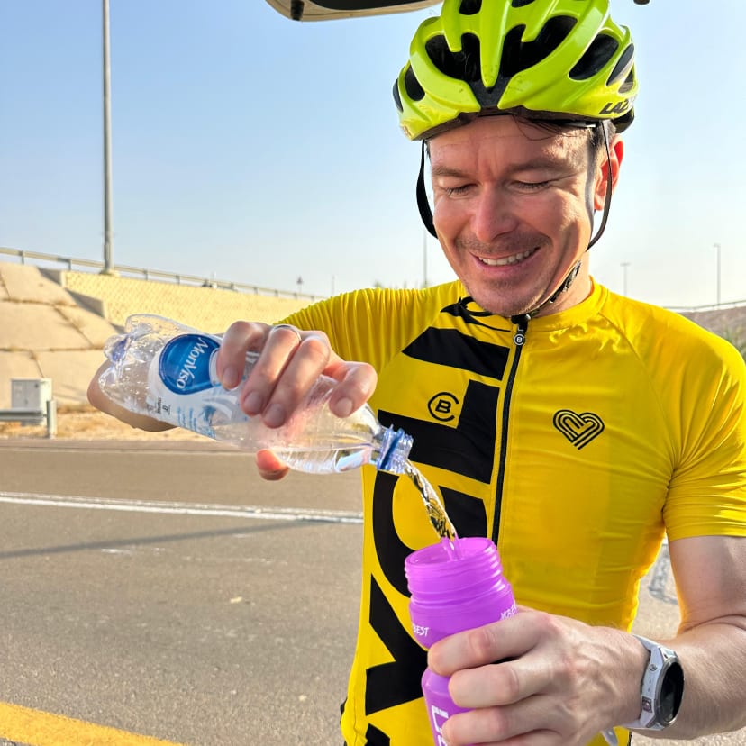 Bicycles--Equipment and supplies, Bicycle helmet, Sports equipment, Sky, Glove, Sleeve, Yellow