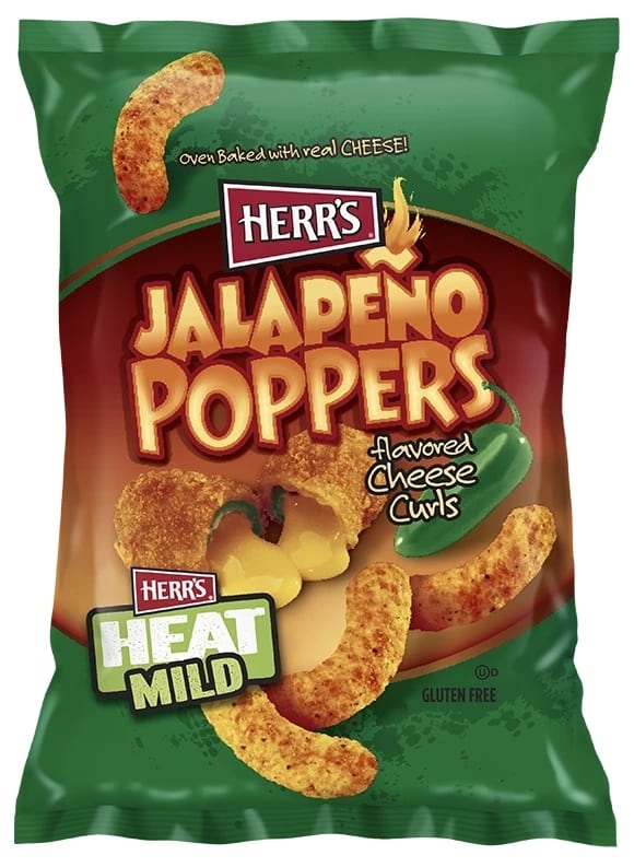Flavored cheese curls, Jalapeno popper, Flames, Packaging bag