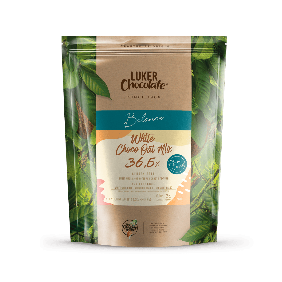 Pourch of white chocolate oat milk chips