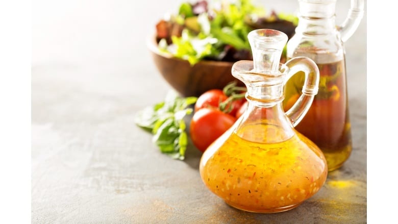 Tableware, Salad bowl, Decanter of salad dressing, Tomatoes, Glass