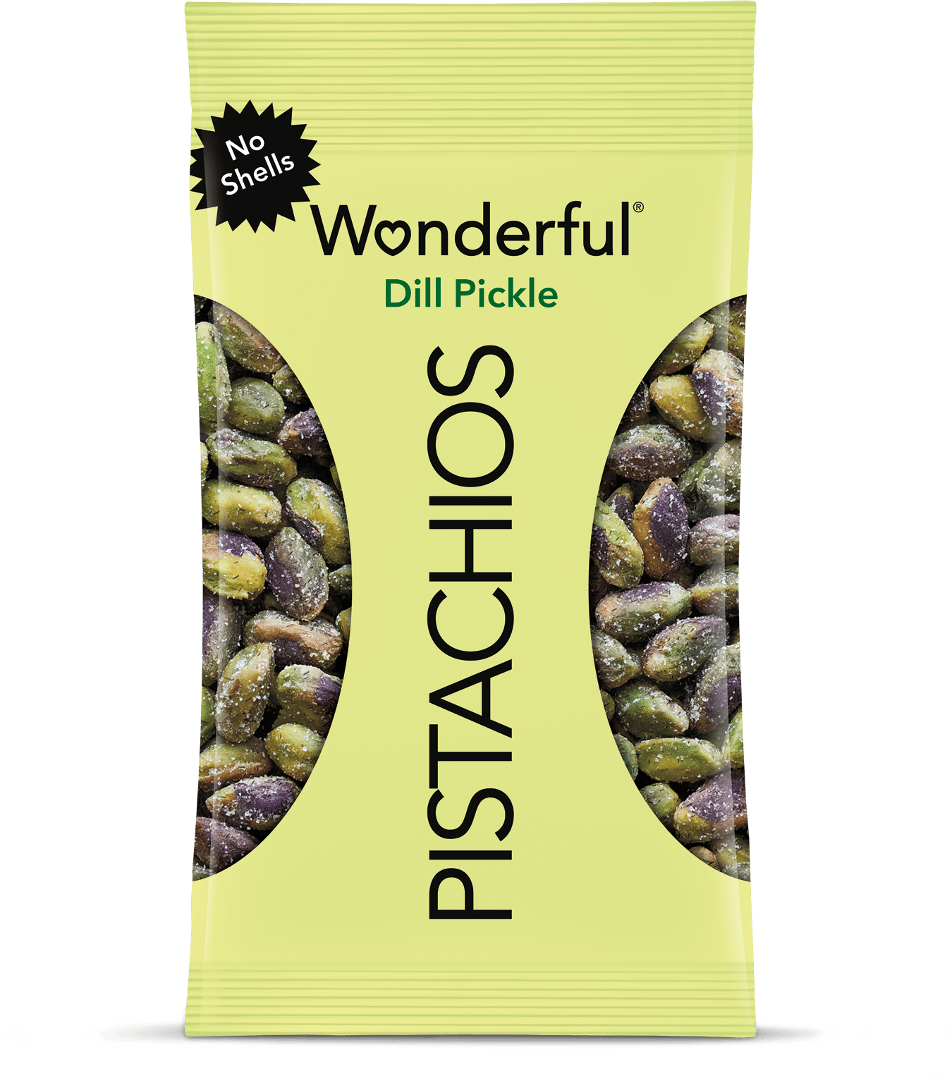 pouch of Wonderful Dill Pickle no-shells pistachio kernels