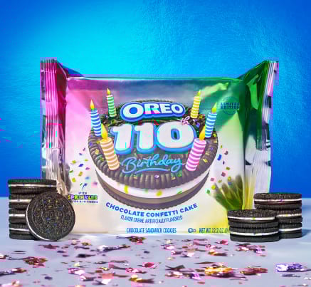 Product, Food, Packaging, Birthday candles, Sandwich cookies, Confetti