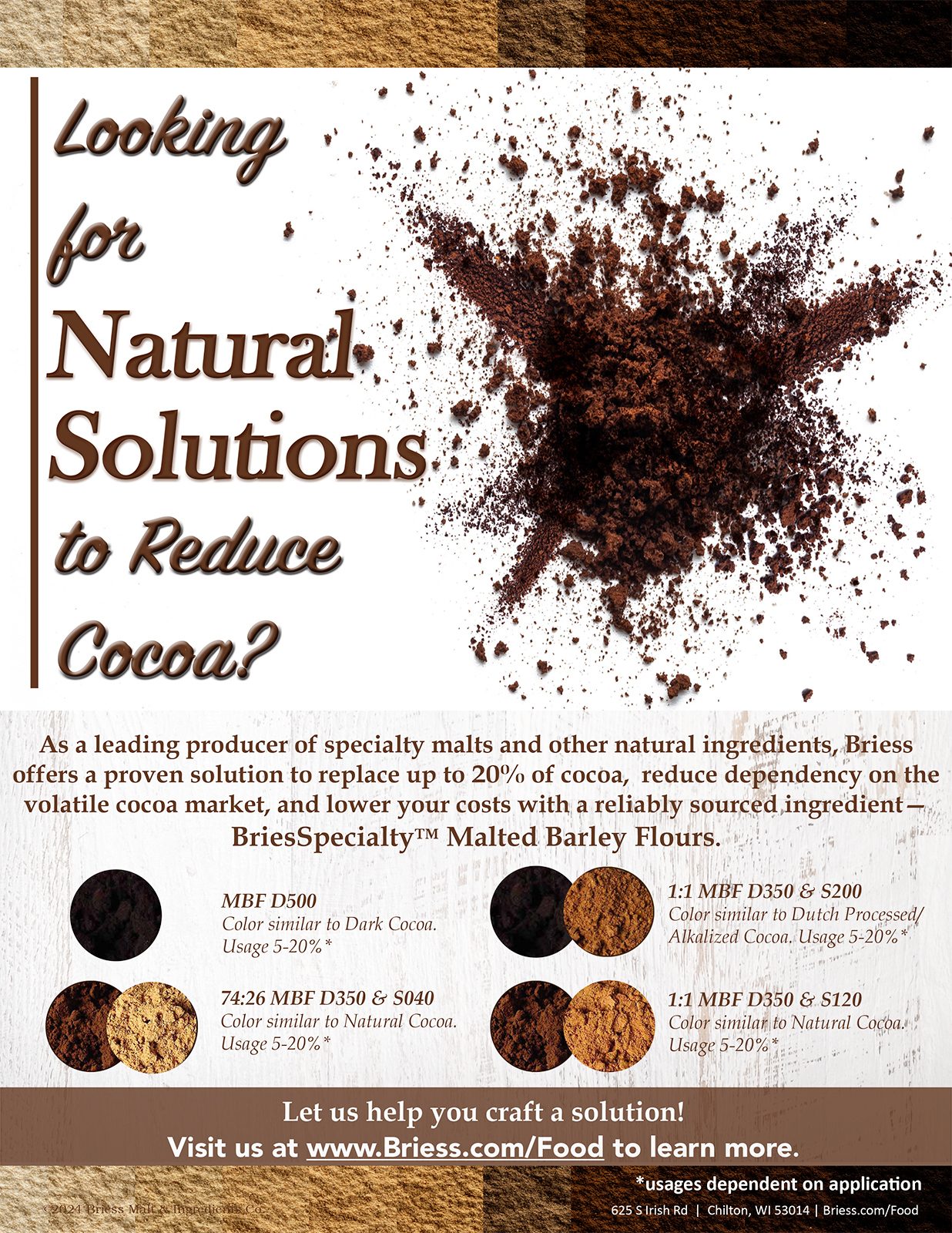 Font, Cocoa powder, Text, Brown, Circles, Photos of powders