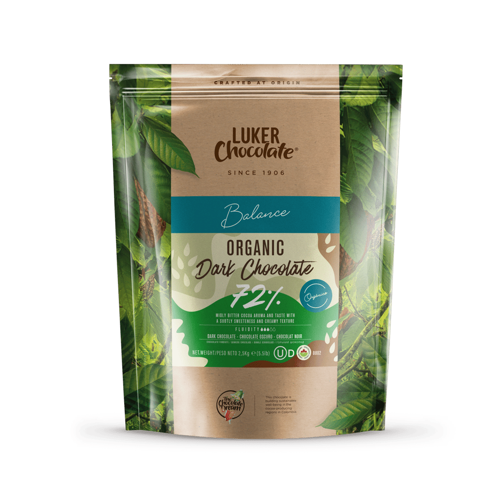 Pouch of Luker Chocolate organic dark chips