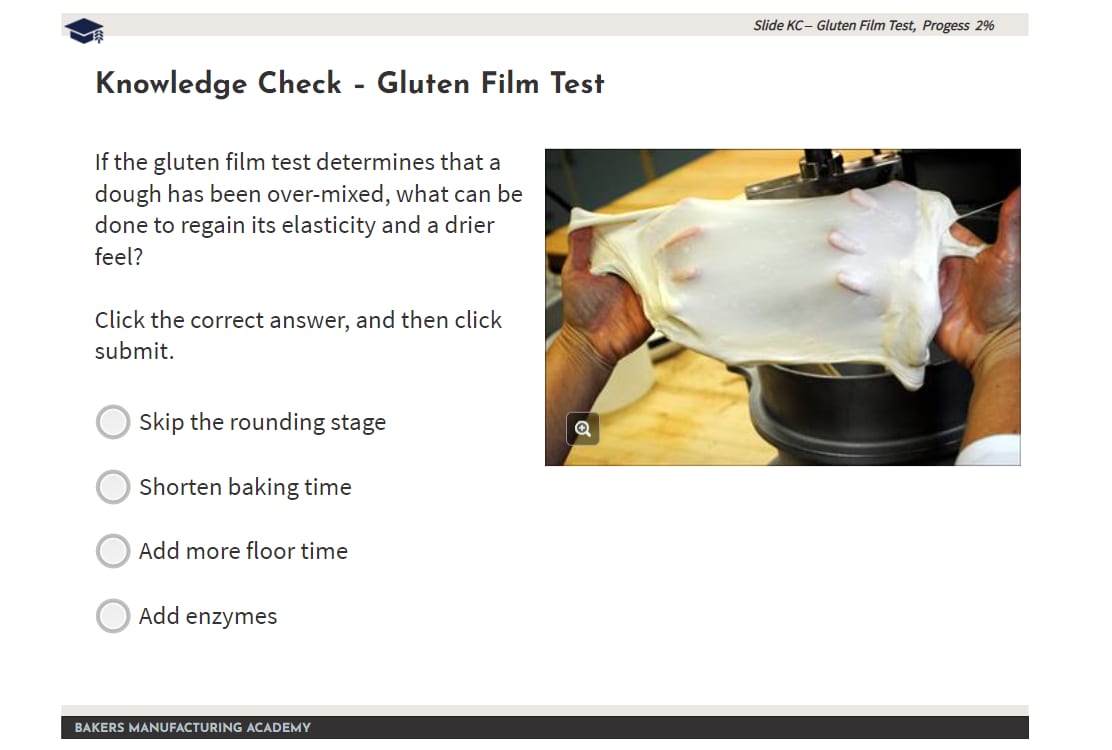 Screenshot, Training program, Photos of bakery items, Text, Slide